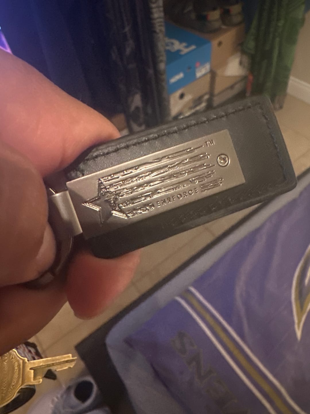 Customer photo review of Premium Keychain (black)