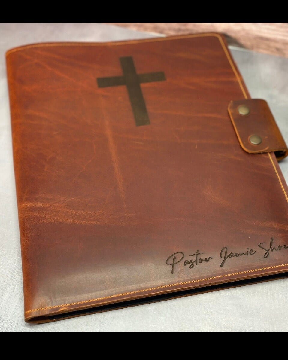 Customer photo review of Business Leather Portfolio, Custom Corporate Gift, Employee Appreciation Gift, Leather Document Organizer, Executive Padfolio