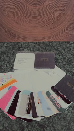 Customer photo review of BTS CD Pin Paper Backing Card
