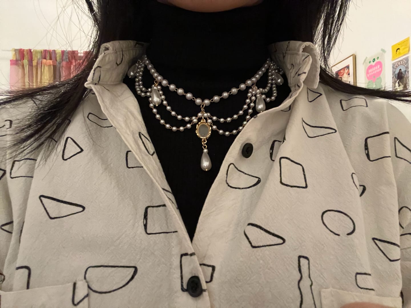 Customer photo review of Shuijing 水晶 Pearl & Crystal Necklace