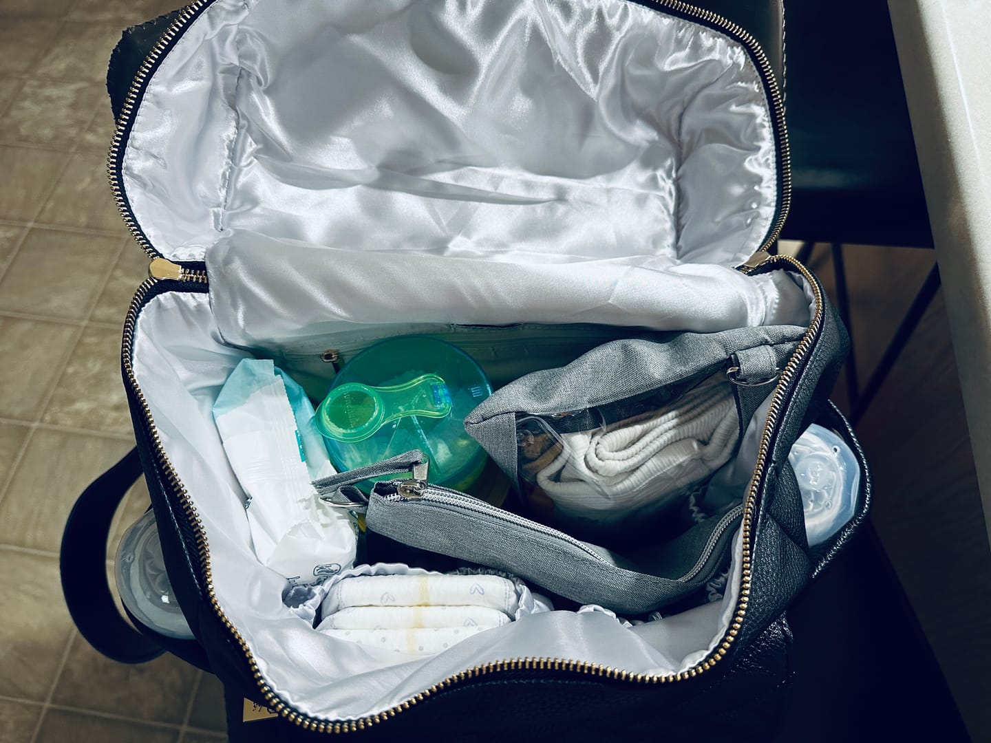 Customer photo review of Monaco Diaper Bag | Ebony Black