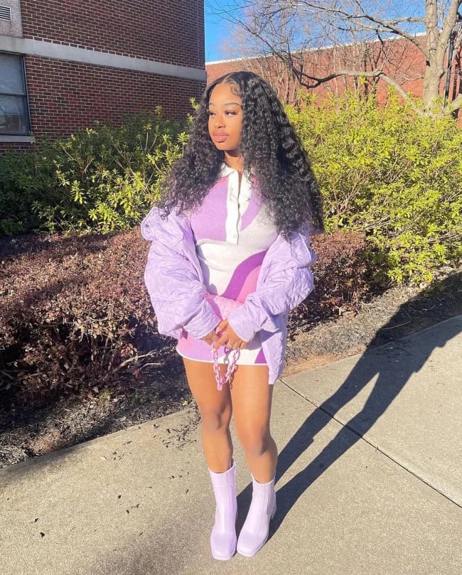 Customer photo review of JYZ Tape in Hair Extensions Curly Human Hair Tape in Curly Extensions Double Sided Tape in Natural Curly Hair Extensions 100g 40 pcs