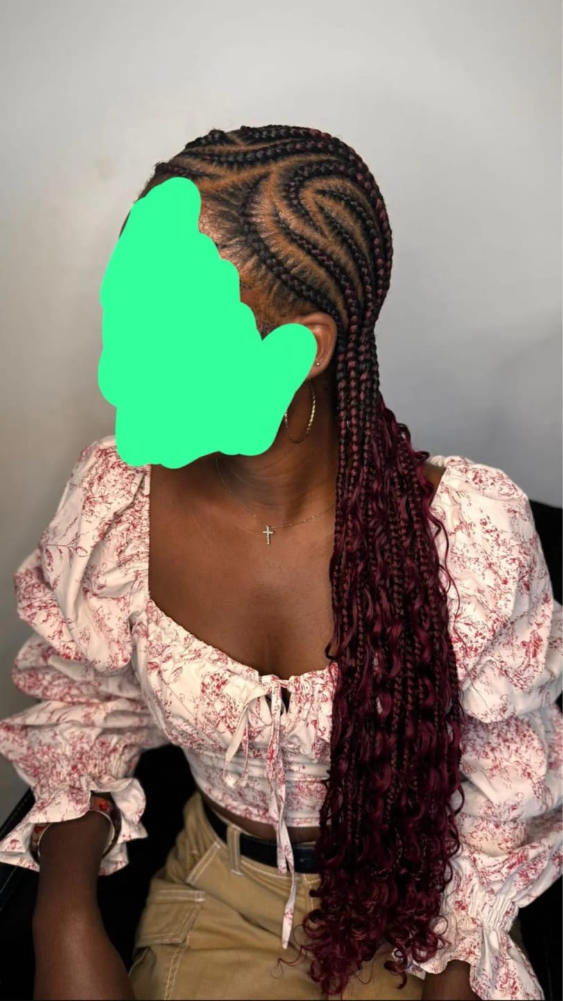Customer photo review of JYZ Burgundy Bulk Human Hair For Braiding Deep Wave