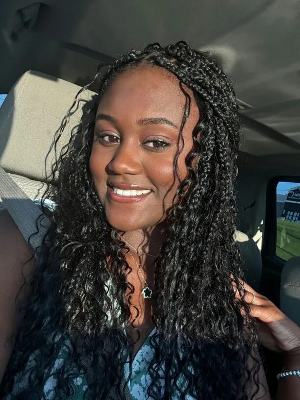 Customer photo review of JYZ Loose Deep Wave Hair Extensions Tape in Human Hair Tape on Curly Hair Extensions Natural Tape in Hair Extensions