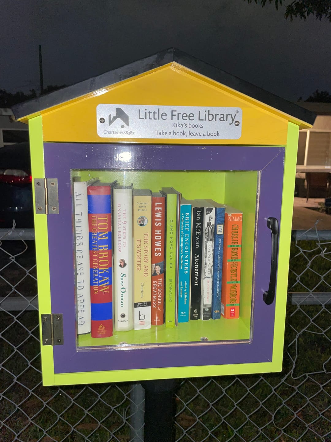Customer photo review of Little Free Library Custom Charter Sign