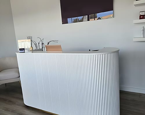 Customer photo review of Modern Simple U-shape Reception Desk