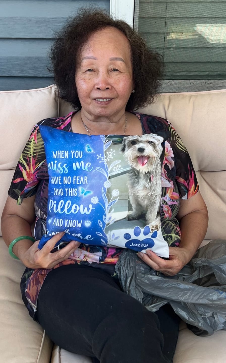 Customer photo review of Custom Photo My Love For You Is Always Here - Memorial Personalized Custom Pillow - Sympathy Gift, Gift For Pet Owners, Pet Lovers