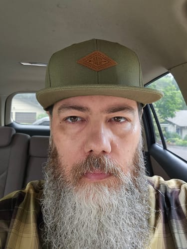 Customer photo review of Big Flat Bill Structured Canvas Hat