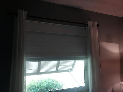 Customer photo review of Keego Classic Motorized Roman Shades with lining