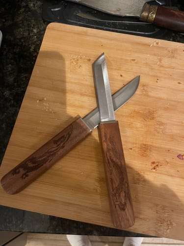 Customer photo review of Dual Samurai Chef Knife