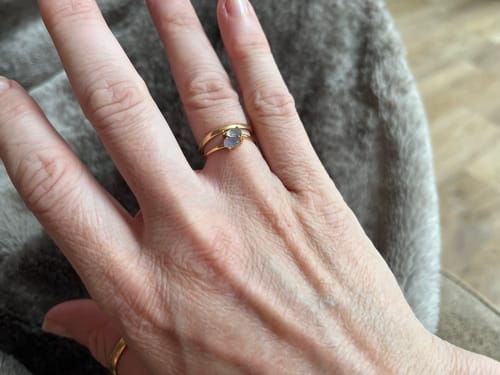 Customer photo review of Labradorite Teardrop Ring (Gold)