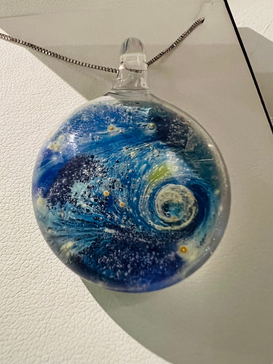 Customer photo review of Nightswirl Cremation Pendant