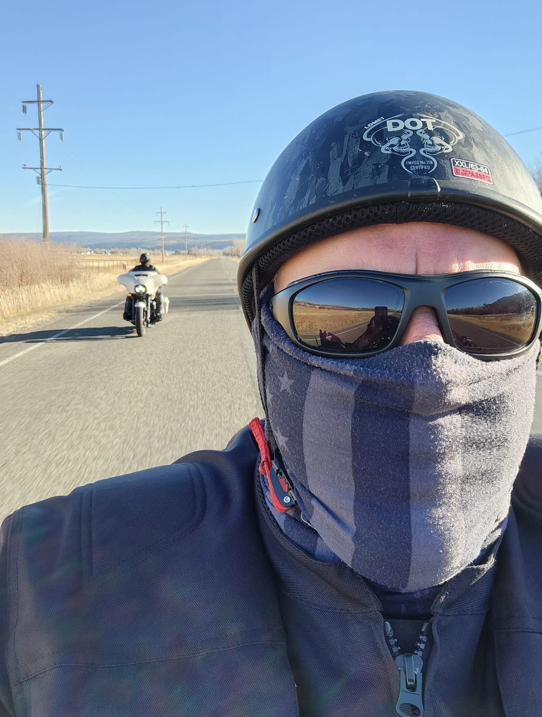 Customer photo review of Low Profile Reversible DOT Polo Helmet / Carbon Fiber