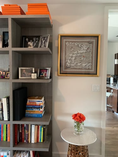 Customer photo review of Mustangs  Bandana Framed Vintage Silk Scarf 26"