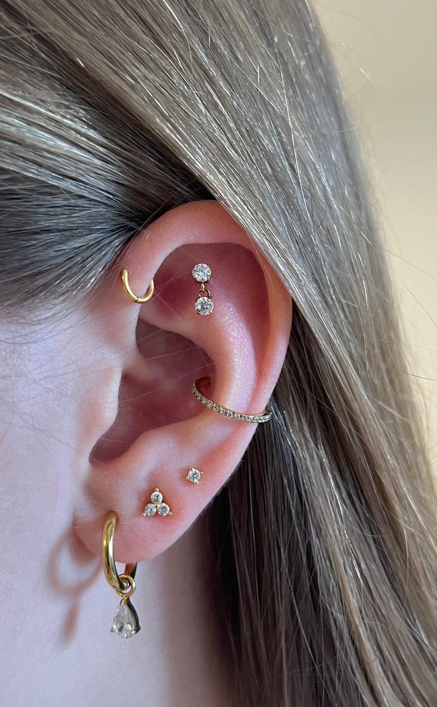 Customer photo review of Hanging Shine Piercing | Titan