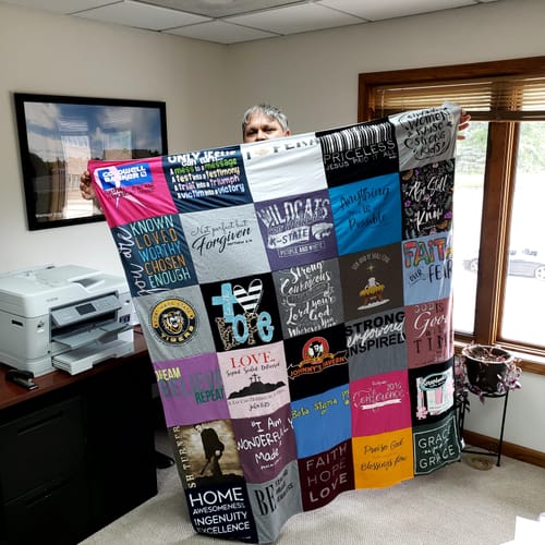 T-shirt quilt featuring penn state wildcats by Eric from KS