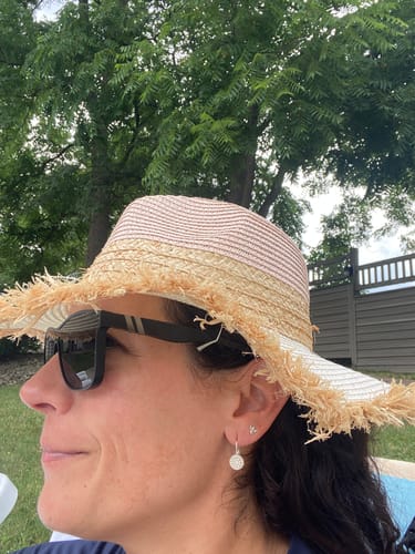 Customer photo review of Tiny Honey Bee Stud Earrings