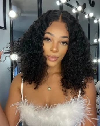 Customer photo review of JYZ Tape in Hair Extensions Curly Human Hair Tape in Curly Extensions Double Sided Tape in Natural Curly Hair Extensions 100g 40 pcs