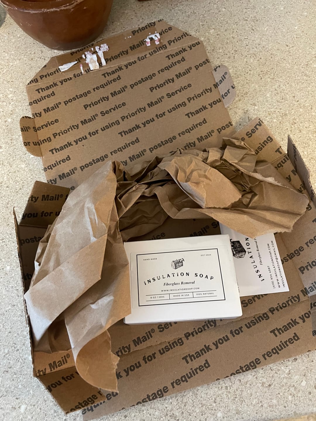 Customer photo review of Insulation Soap - Bar Soap For Fiberglass Removal