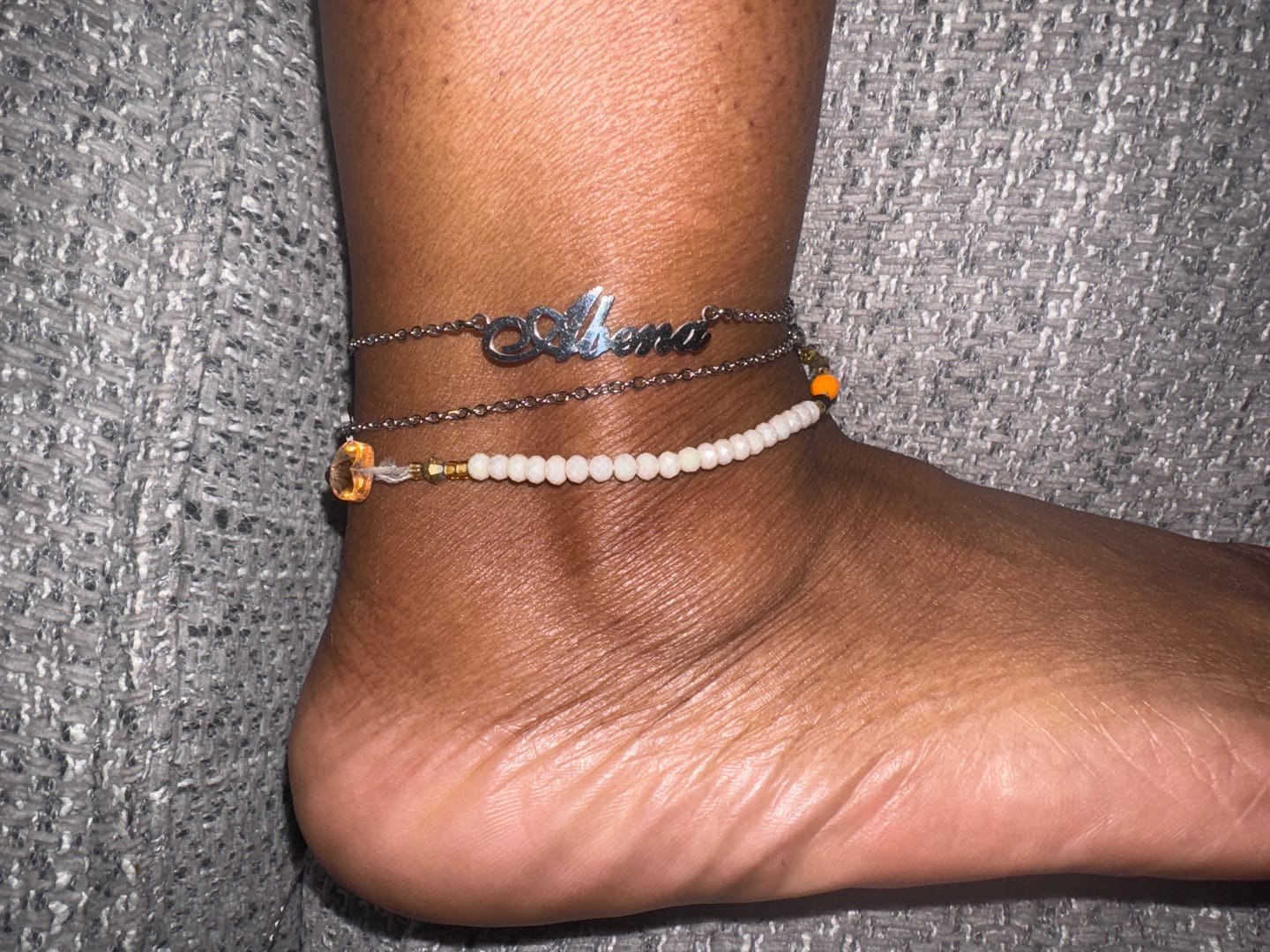 Customer photo review of Personalized Name Anklet/ Bracelet