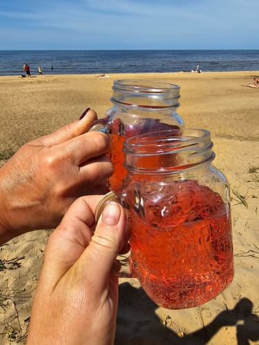 Customer photo review of Rabarberu - lavandas dzirkstošs dzēriens, bezalkoholisks dzēriens