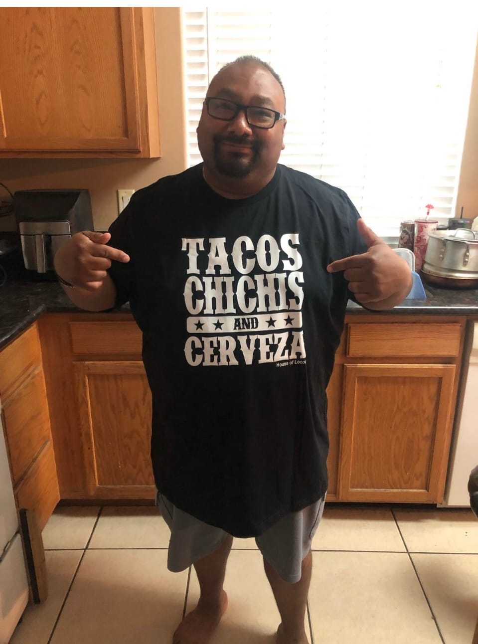 Customer photo review of Tacos Chichis And Cerveza T-Shirt Premium Quality