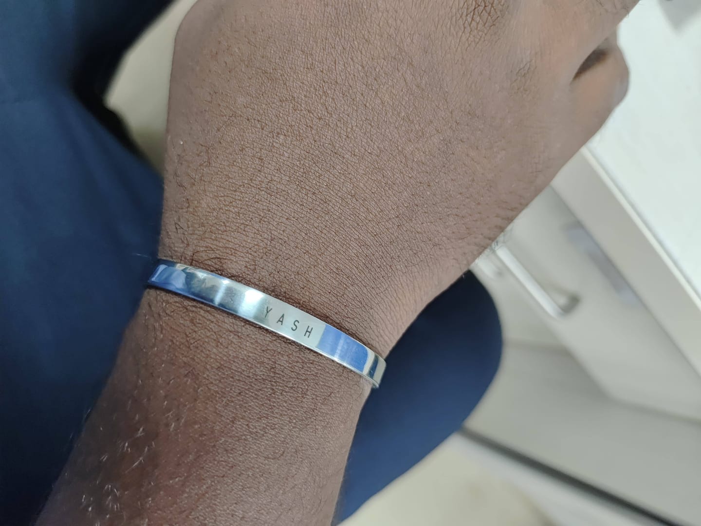 Customer photo review of Personalised Silver Kada