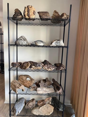 Customer photo review of REIBII 73"H Metal Shelves with Wheels, 1780 Lbs Wire Shelving Units