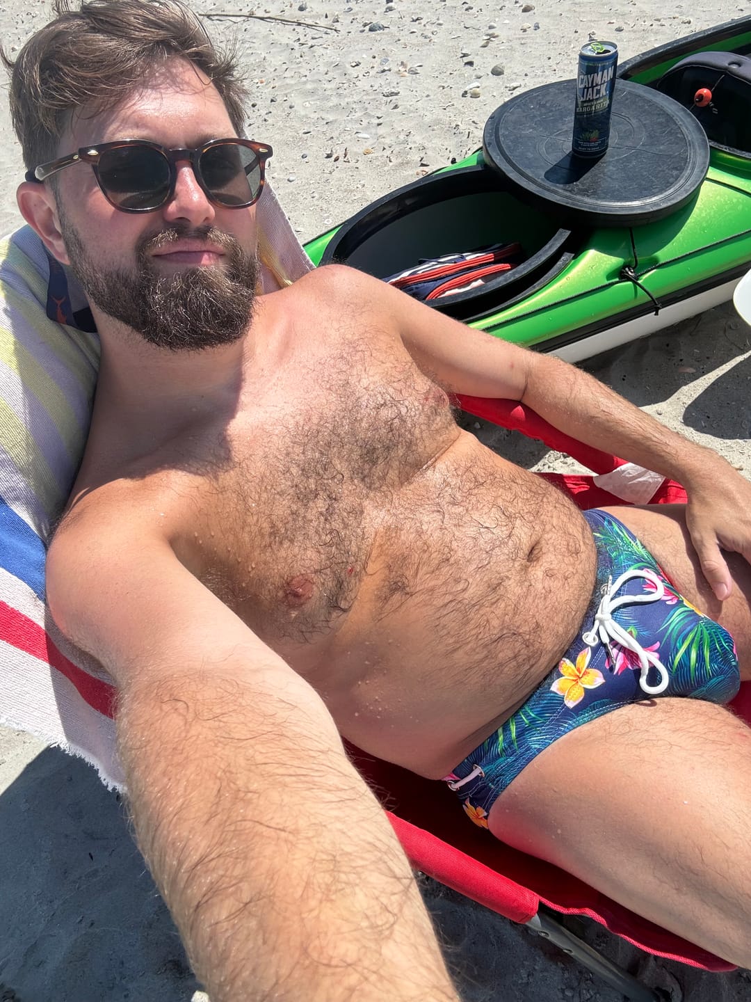 Customer photo review of Mens Bulge Pouch Surfing Printed Bohemian Swim Briefs