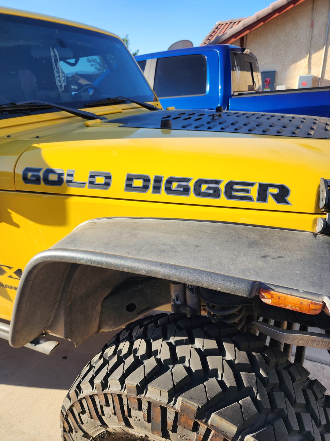 Customer photo review of Premium Black Flag Hood Lettering | Set of 2