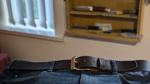 Customer photo review of The Long Haul Belt - Brown Classic 100% Full-Grain Leather Belt