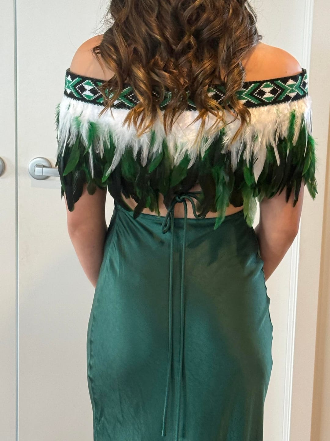 Customer photo review of Emerald Green Short Korowai Cape