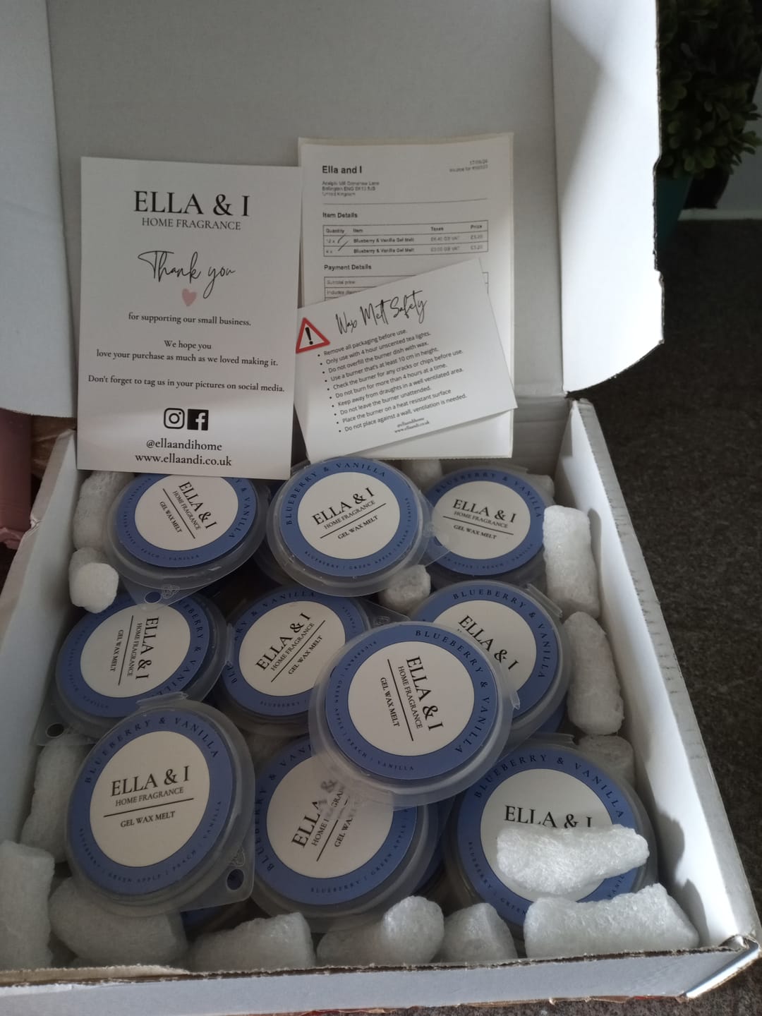 Customer photo review of Blueberry & Vanilla Gel Melt