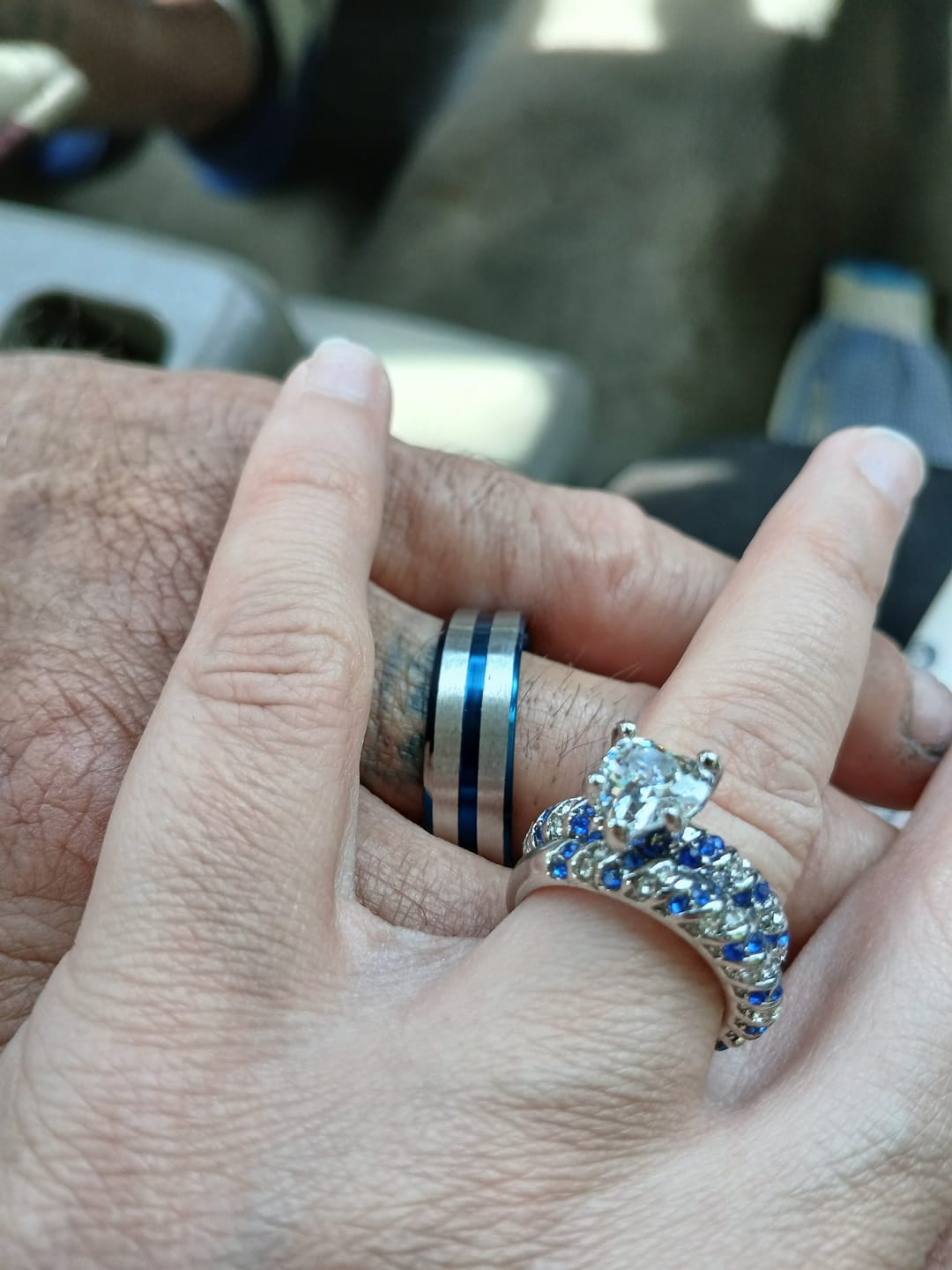 Customer photo review of 'Blue Ocean' Rings