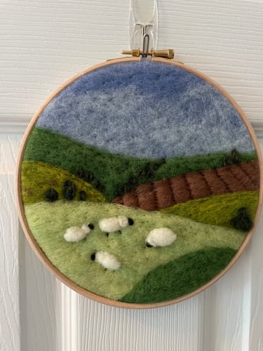 Customer photo review of Grazing Sheep Needle Felting Kit