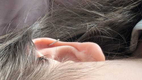 Customer photo review of HI-LIFE Crystal Clicker Piercing