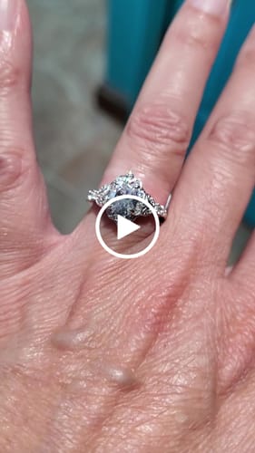 Customer video review of Halo Art Deco Oval CZ Ring in Sterling Silver