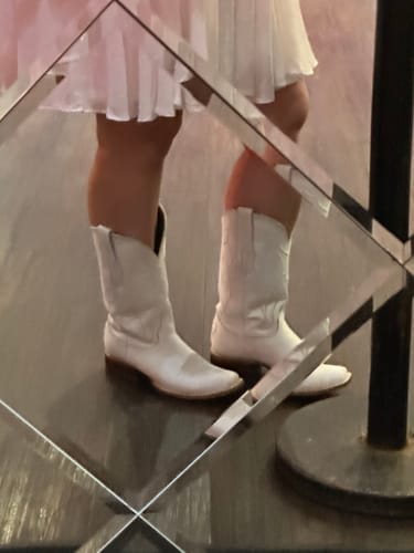 Customer photo review of Corral Women's White Leather Embroided Square Toe Boot