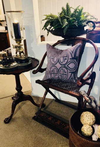 Customer photo review of Appliqué Velvet Antique Purple Lounge Cushion 55 x 55cm