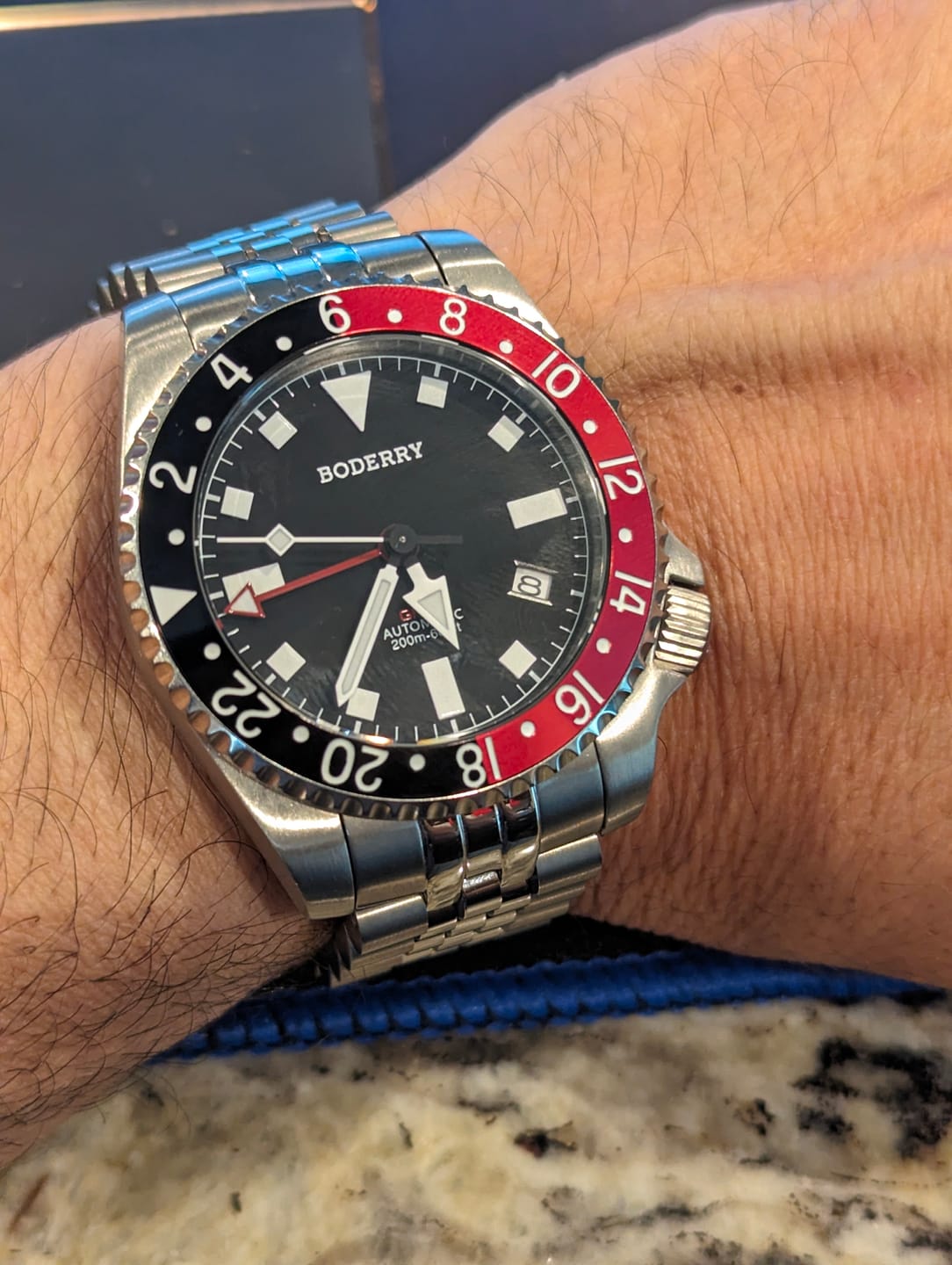 Customer photo review of ADMIRAL GMT - 200M Waterproof Titanium Automatic Diver Watch | Black