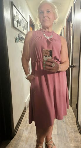 Customer photo review of Simple Cinched Tank Dress