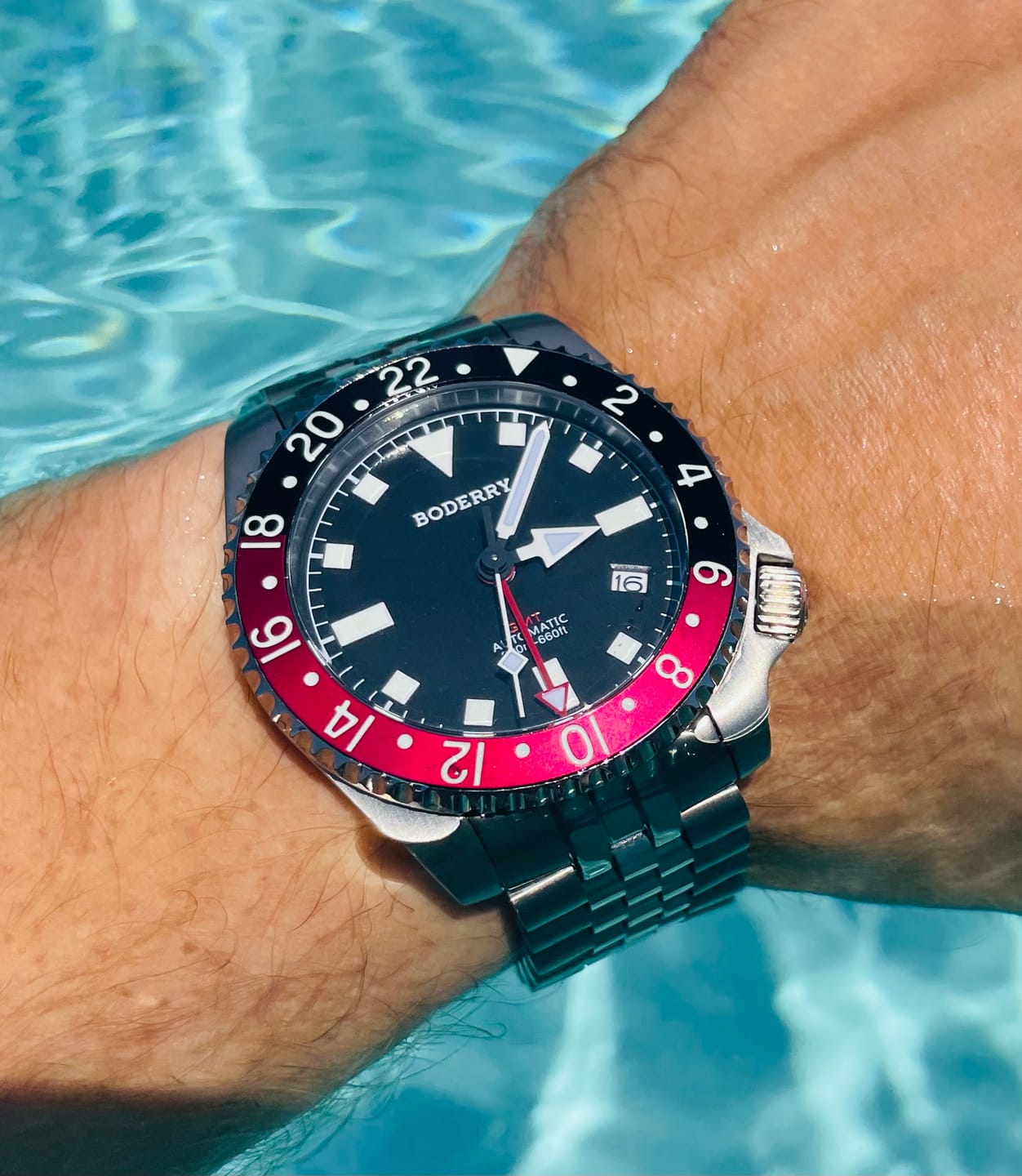 Customer photo review of ADMIRAL GMT - 200M Waterproof Titanium Automatic Diver Watch | Black