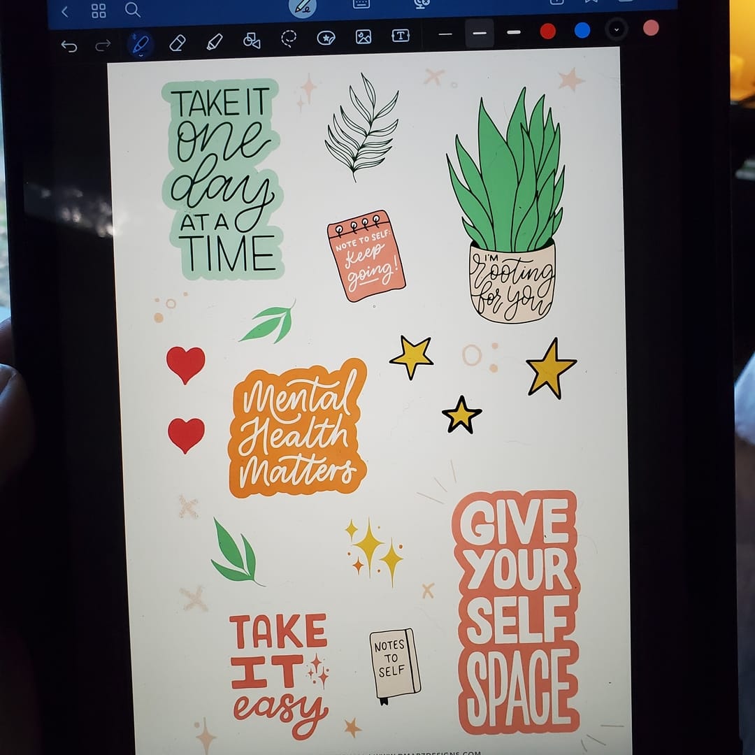 Customer photo review of Digital Self-Care Sticker Book