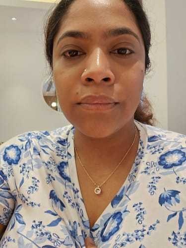 Customer photo review of ARIANNA Dancing Diamond Beaded Necklace