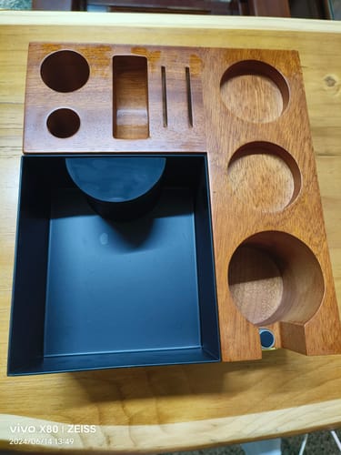 Customer photo review of Solid Wood Coffee Tamping Station