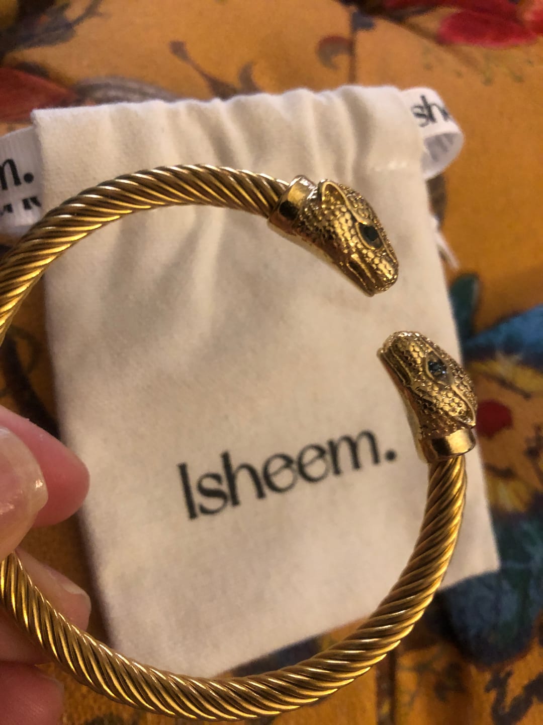 Customer photo review of Snake Head Cuff Bangle