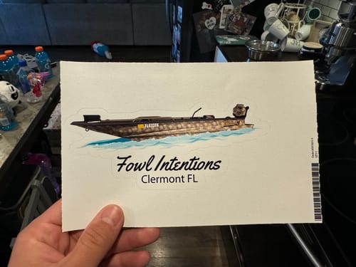 Customer photo review of Custom Kiss-Cut Boat Stickers