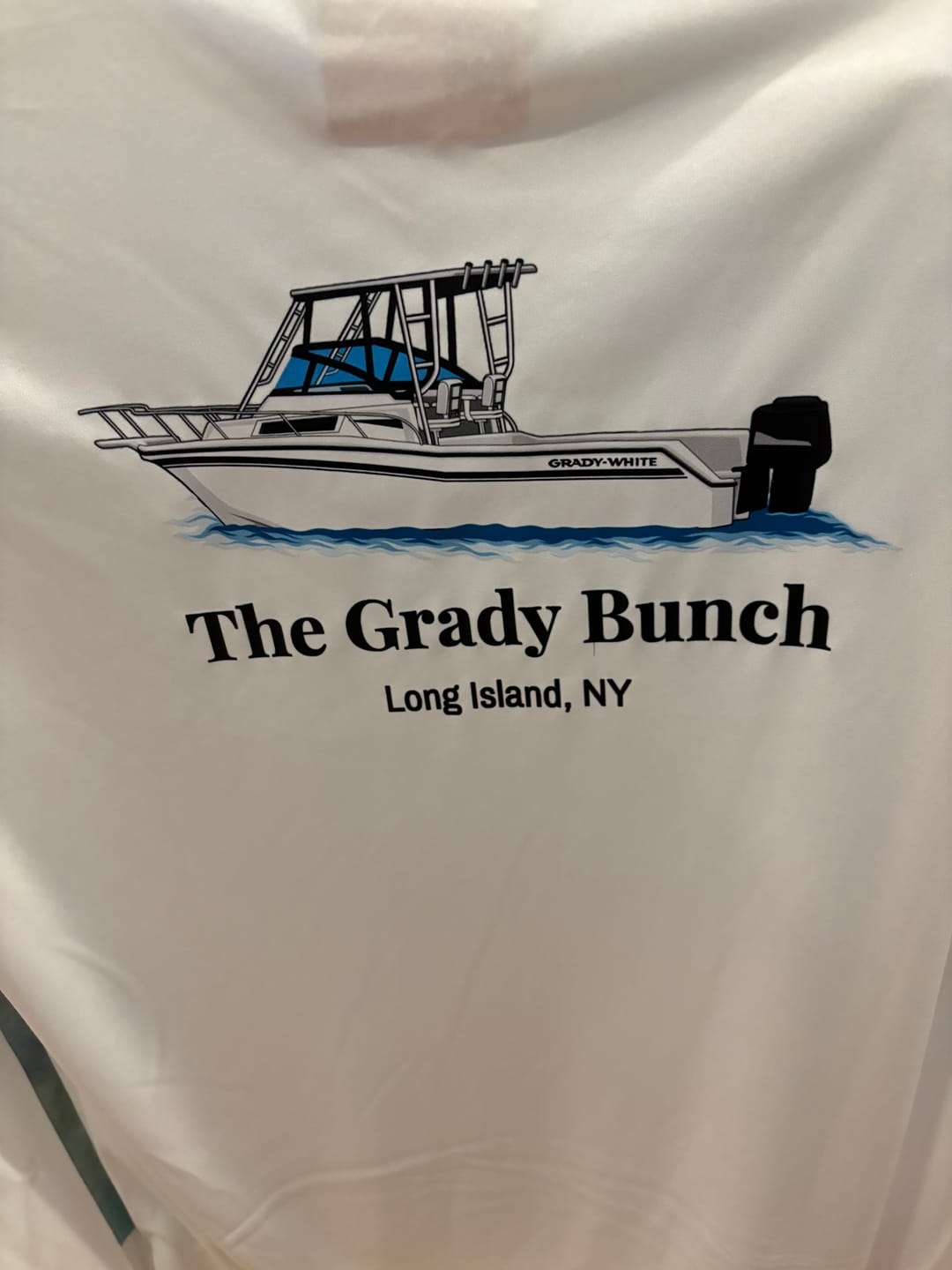 Customer photo review of Dri-FIT Long Sleeve Custom Boat Shirts