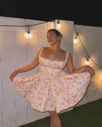 Customer photo review of Liliana Floral Mini Dress