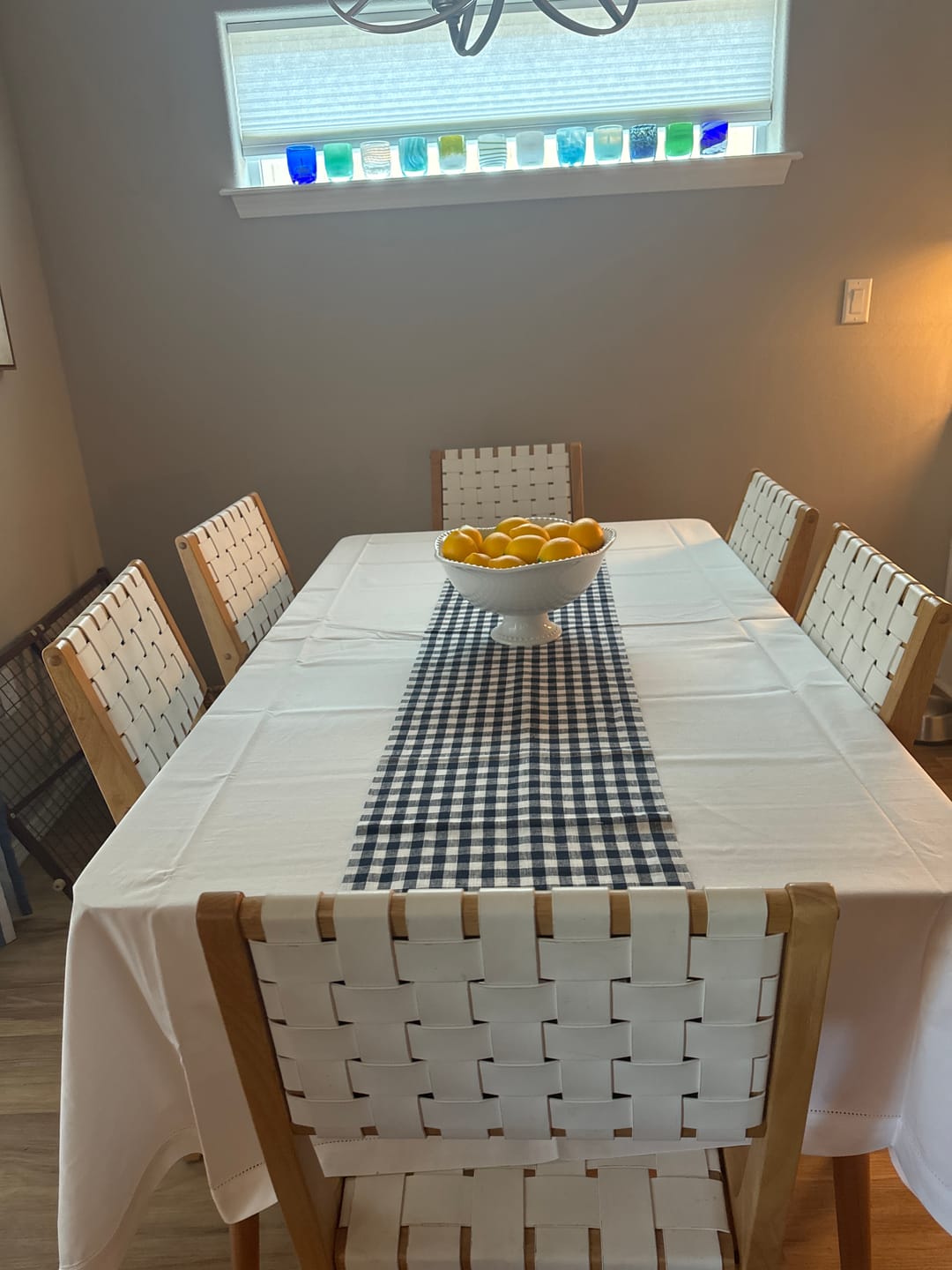 Customer photo review of Cotton Linen Hemstitch Tablecloth